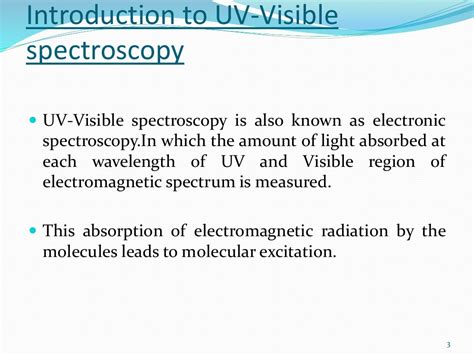 Applications of uv visible spectroscopy