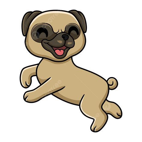 Gambar Kartun Anjing Pug Kecil Yang Lucu, Kartun, Maskot, Makhluk PNG dan Vektor dengan ...