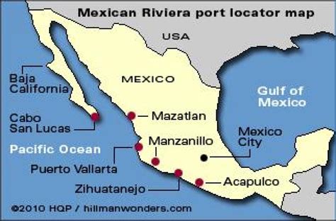 Mapa de riviera mexicana - Mapa de la riviera mexicana (América Central - América)