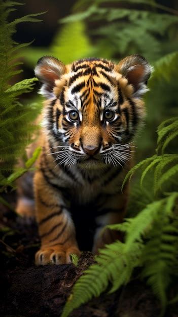 Premium AI Image | a tiger cub in the jungle