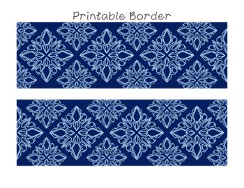 Blue Snowflake Bulletin Board Border Printable PDF Clip Art | TpT