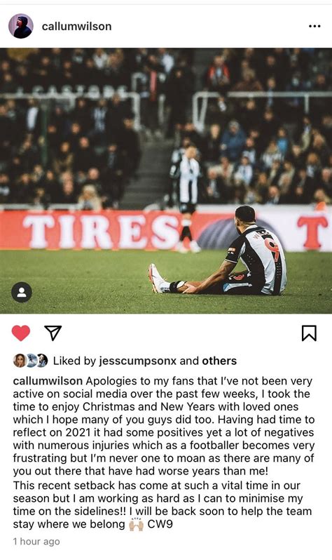 Callum Wilson Instagram post : r/NUFC