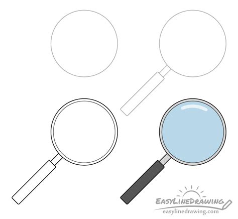 How to Draw a Magnifying Glass Step by Step - EasyLineDrawing