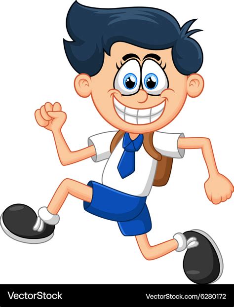 Cartoon happy student Royalty Free Vector Image