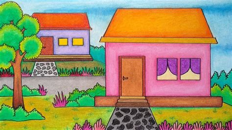 Detail Gambar Mewarnai Pemandangan Rumah Koleksi Nomer 13