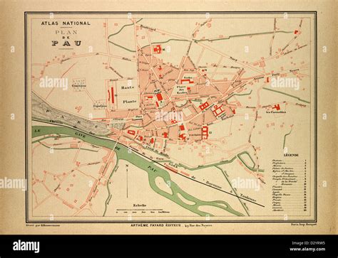 MAP OF PAU FRANCE Stock Photo - Alamy