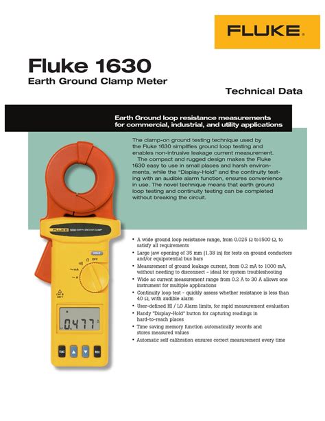 FLUKE 1630 TECHNICAL DATA Pdf Download | ManualsLib