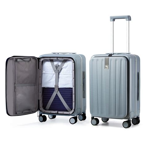 Hanke Hard-Sided Carry-On Luggage, 20in Spinner with Front Opening & TSA Lock, Grey - Walmart.com