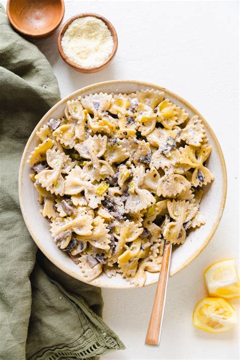 Creamy Bow Tie Pasta with Mushrooms and Leeks - Meals with Maggie