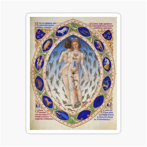 "medieval medicine astrology chart" Sticker for Sale by nettlewitch | Redbubble