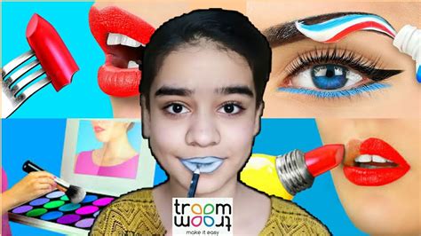 I Tried Troom Troom Makeup Hacks ll Farwa Batool - YouTube