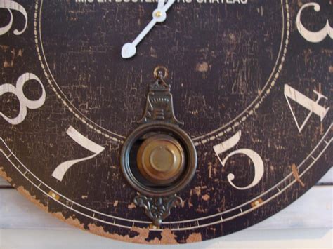 Large Vintage Distressed Chateau Pendulum Wall Clock - Chicy Rachael