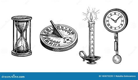 Different Types of Antique Clocks. Stock Vector - Illustration of ...