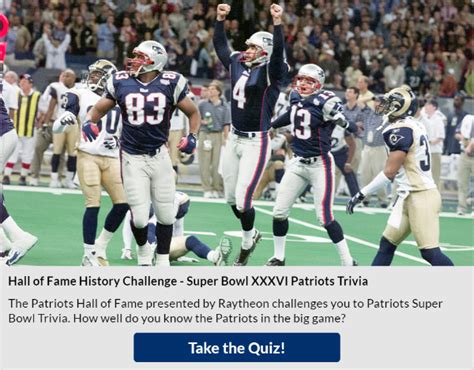 Patriots Hall of Fame Trivia | The Patriots Hall of Fame