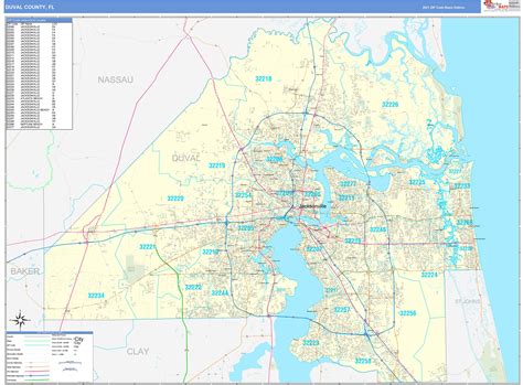 Duval County Zip Code Map