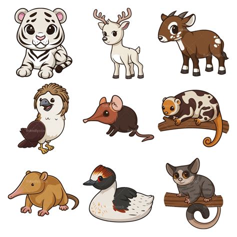 Kawaii Animals Clipart Bundle 10 - FriendlyStock