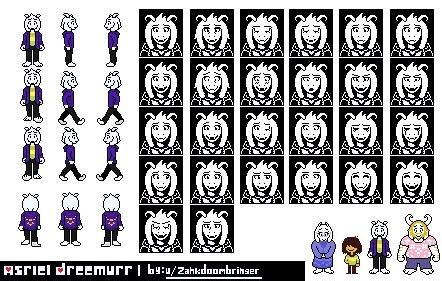 Asriel Sprite Sheet Test by wanderslight on DeviantArt