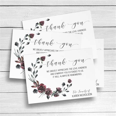 Sympathy Acknowledgement Cards, Bereavement Cards, Funeral Thank You Cards, Sympathy Thank Yous ...