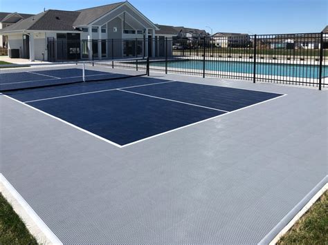 30′ x 60′ SnapSports Revolution Pickleball Court Surface - Happy Backyards