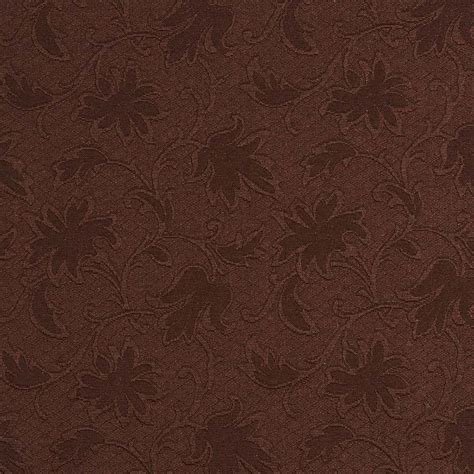 E502 Brown, Floral Jacquard Woven Upholstery Grade Fabric By The Yard ...