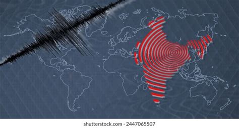 Seismic Activity Earthquake India Map Richter Stock Illustration ...