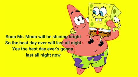 BEST DAY EVER - SPONGEBOB SQUAREPANTS - LYRICS - YouTube