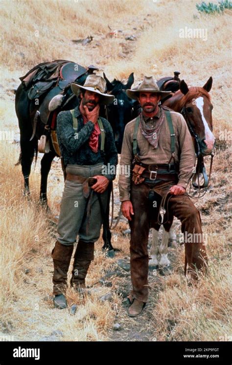 TOM SELLECK and SAM ELLIOTT in THE SHADOW RIDERS (1982), directed by ANDREW V. MCLAGLEN. Credit ...