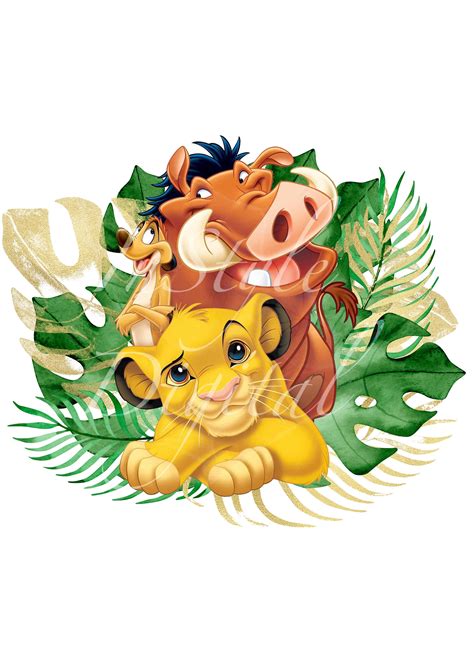 Lion King and Friends Clipart Png Watercolour Leaves - Etsy Australia