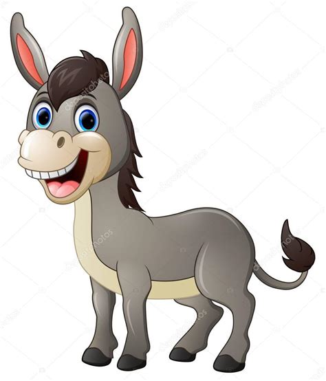 Cartoon donkey smile and happy — Stock Vector © dualoro #133179658