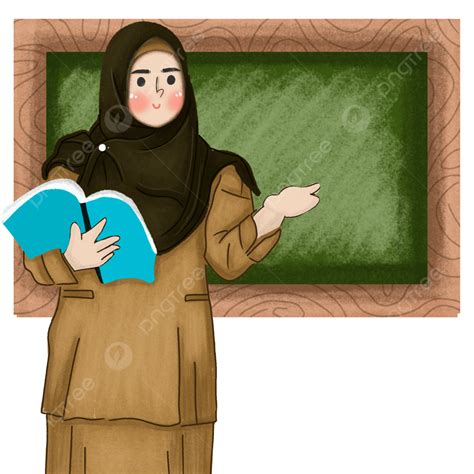 Teacher Muslim Illustration, Teacher Muslim, Teacher Illustration, Teacher Muslim Vector PNG ...