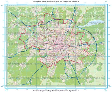 München Stadtplan mit Stadtbezirken Stadtteilen Postleitzahlen PLZ-5