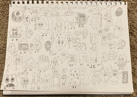 All of the contestants of BFDI and the hosts by SponegZemenar on DeviantArt