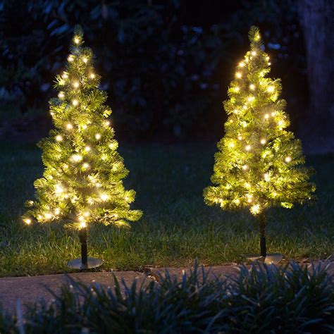 Outdoor Decorations - 2' Walkway Pre-Lit Winchester Fir Tree, 50 Warm ...