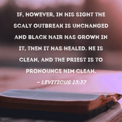 Leviticus 13:37 If, however, in his sight the scaly outbreak is ...