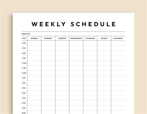 Buy Time Block Planner Printable, Hourly Weekly Schedule, Daily Agenda, Hourly Schedule, Weekly ...