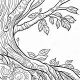 Detailed Tree Branch Coloring Page 50983 40331 sketch template