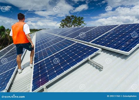 Solar Panels on Factory Roof Stock Photo - Image of generation, generator: 29511760