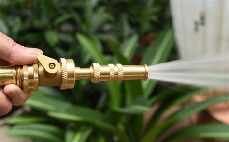 Amazon.com: PLG Heavy Duty Solid Brass Adjustable Spray Nozzles for Garden hose Twist Water Hose ...