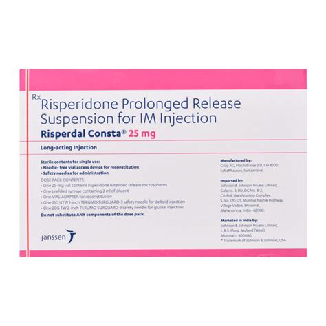 Risperdal Consta 25mg Injection(Pfs) 2ml : Price, Uses, Side Effects | Netmeds