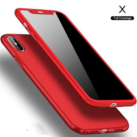 Brand 3 in 1 New Design Red Color Fitted Cover Case for iphone X 6 6 8 Plus Anti Knock Housing ...