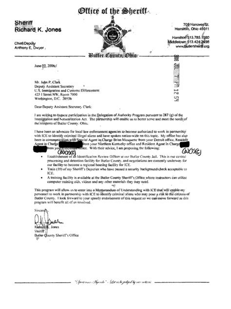 Butler County Sheriff's Office (Ohio) - 287(g) FOIA Documents | U.S. Immigration And Customs ...