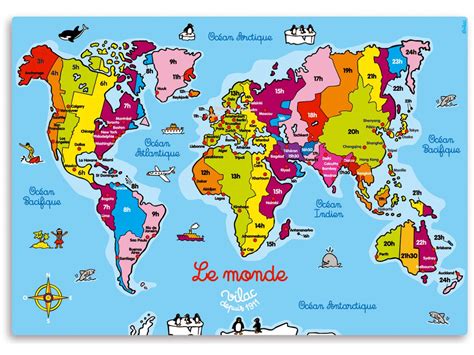 Carte Du Monde Avec Capitales À Imprimer - Carte du monde puzzle ...
