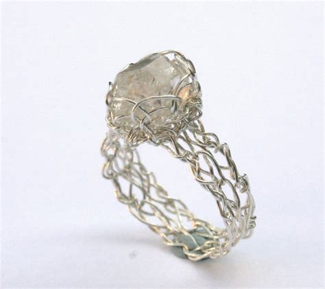 Herkimer Diamond Crochet Ring by WrappedbyDesign on DeviantArt