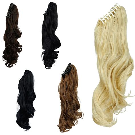 Women Lady Halloween Curly Jaw / Claw Ponytail Hair Piece Pony Tail ...