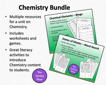 Chemistry Activities Collection by The Quirky Miss | TPT