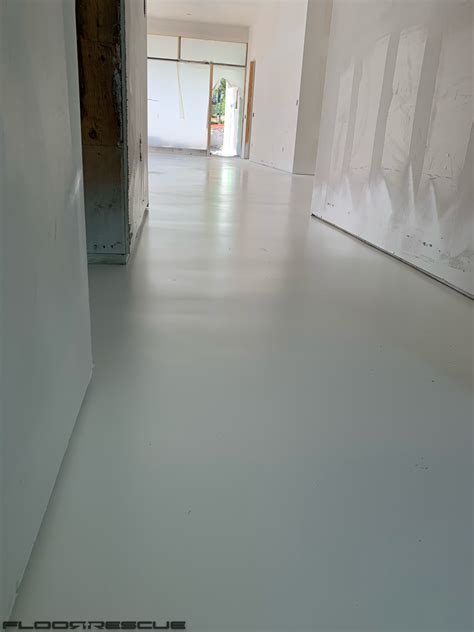 White sealed concrete floors for modern house | Concrete decor ...