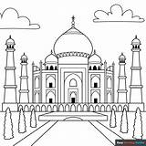 Taj Mahal Coloring Page  Easy Drawing Guides sketch template