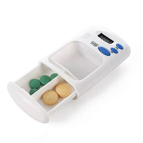 Medicine Case with Alarm Timer LCD Digital Clock Reminder Pill Storage ...