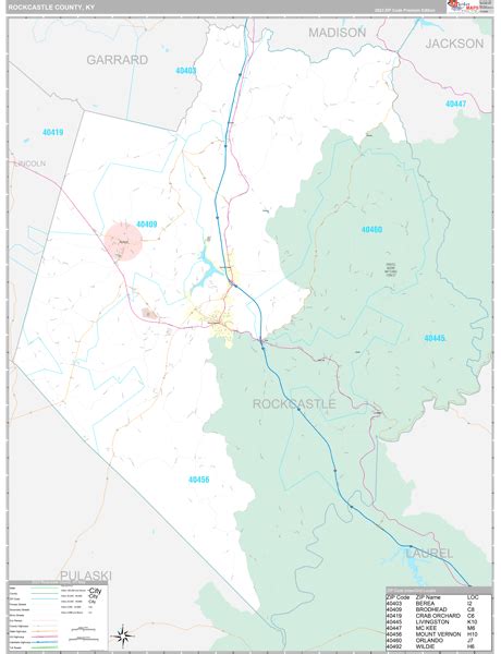 Rockcastle County, KY Wall Map Premium Style by MarketMAPS - MapSales