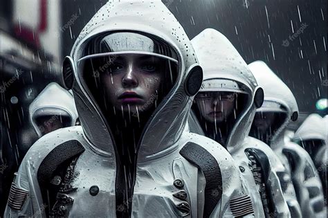 Premium Photo | A portrait of people in cyberpunk science fiction hightech futuristic people ...